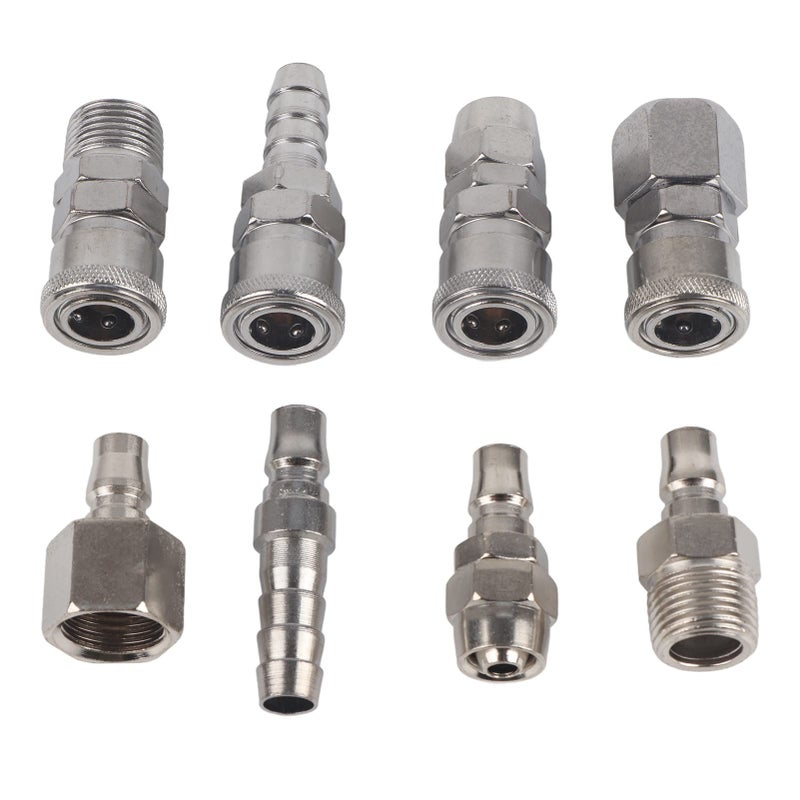 Hilitand 8pcs 1/2" Air Hose Coupler Pneumatic Plug Socket Air Compressor Hose Quick Connector Set - Image 2